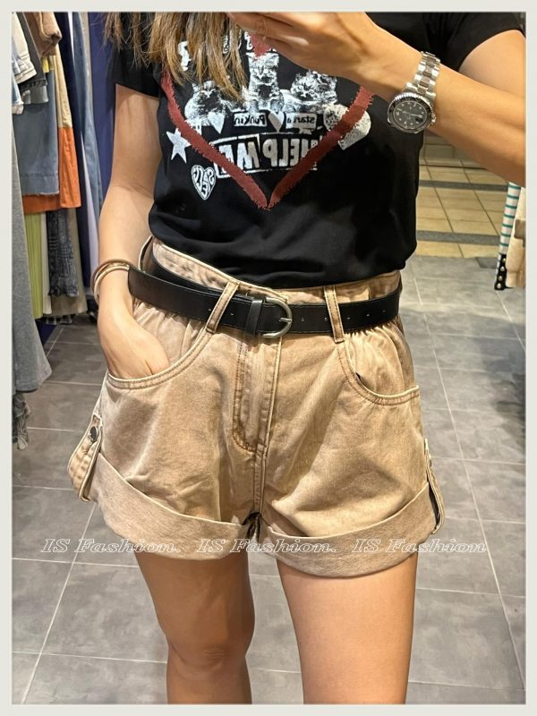 連Belt 短褲（啡）